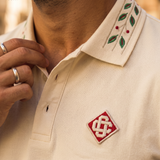 Camiseta 185036 Tipo Polo Crema para hombre