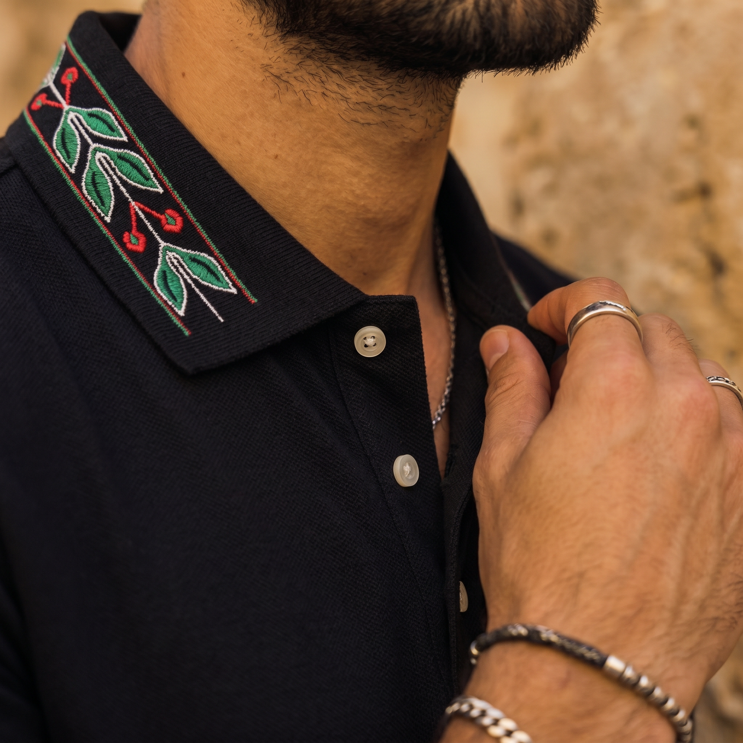 Camiseta 185036 Tipo Polo Negro para hombre