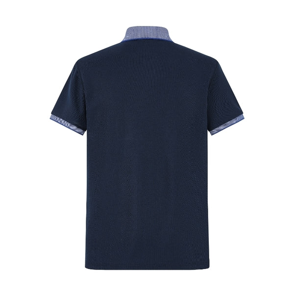 Camiseta 22336# Tipo Polo Azul Oscuro Para Hombre