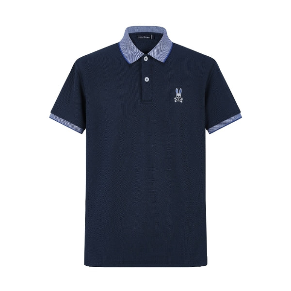 Camiseta 22336# Tipo Polo Azul Oscuro Para Hombre