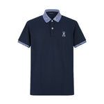 Camiseta 22336# Tipo Polo Azul Oscuro Para Hombre