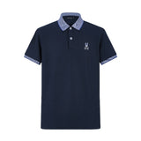 Camiseta 22336# Tipo Polo Azul Oscuro Para Hombre