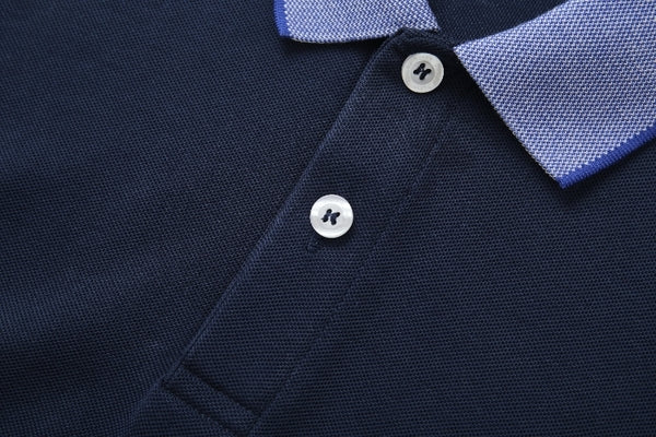 Camiseta 22336# Tipo Polo Azul Oscuro Para Hombre