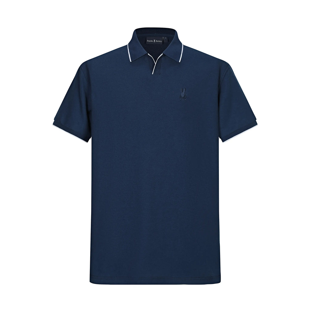 Camiseta Bu110# Tipo Polo Azul Oscuro Para Hombre