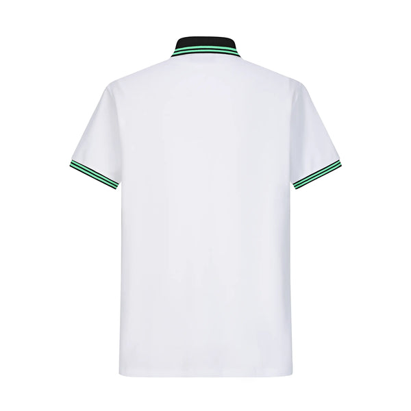 Camiseta Bu105# Tipo Polo Blanco Para Hombre