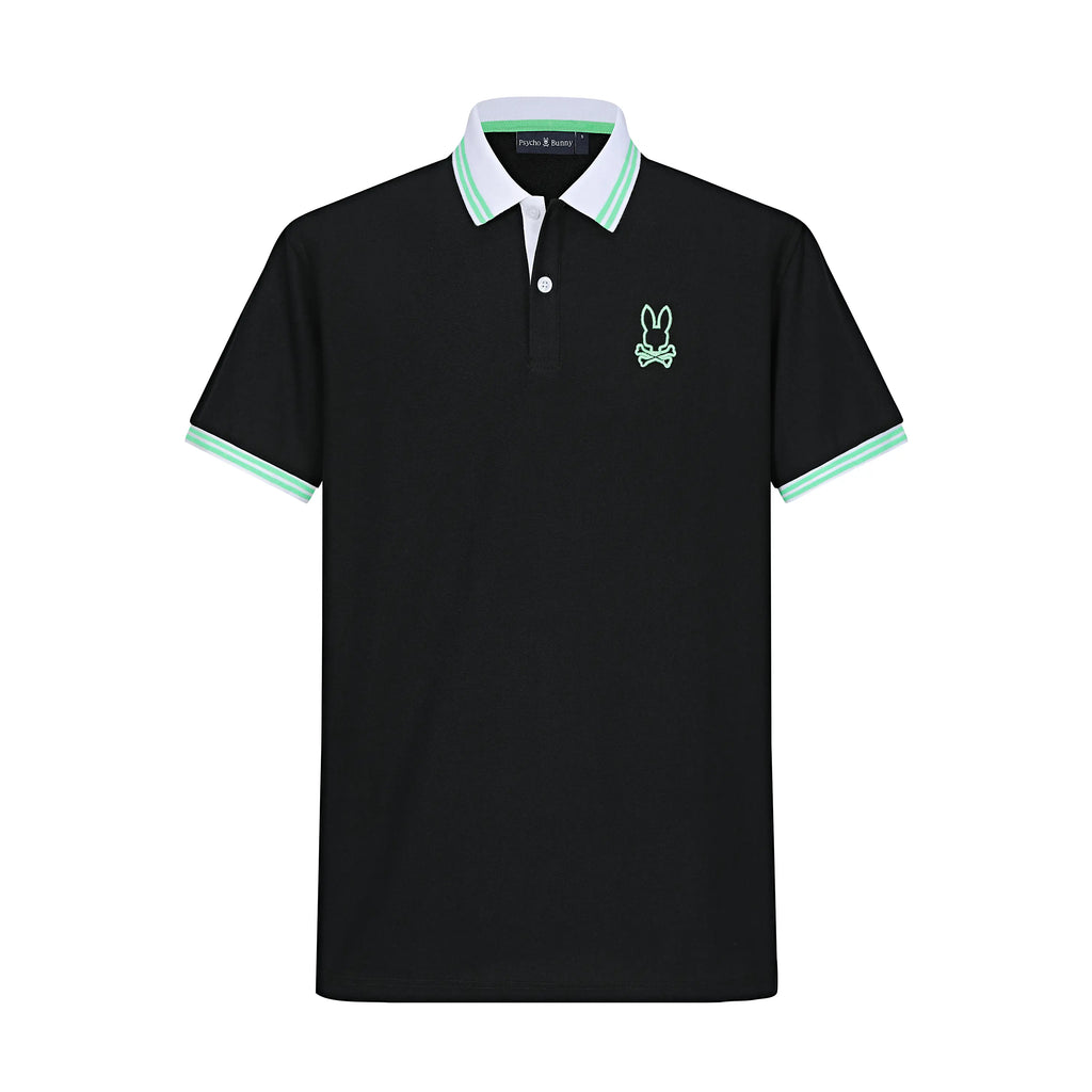 Camiseta Bu105# Tipo Polo Negro Para Hombre