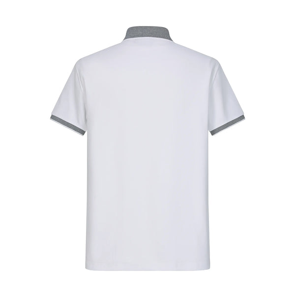 Camiseta Bu101# Tipo Polo Blanca Para Hombre