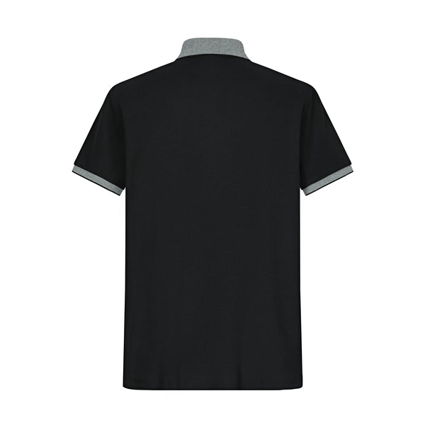 Camiseta Bu101# Tipo Polo Negra Para Hombre