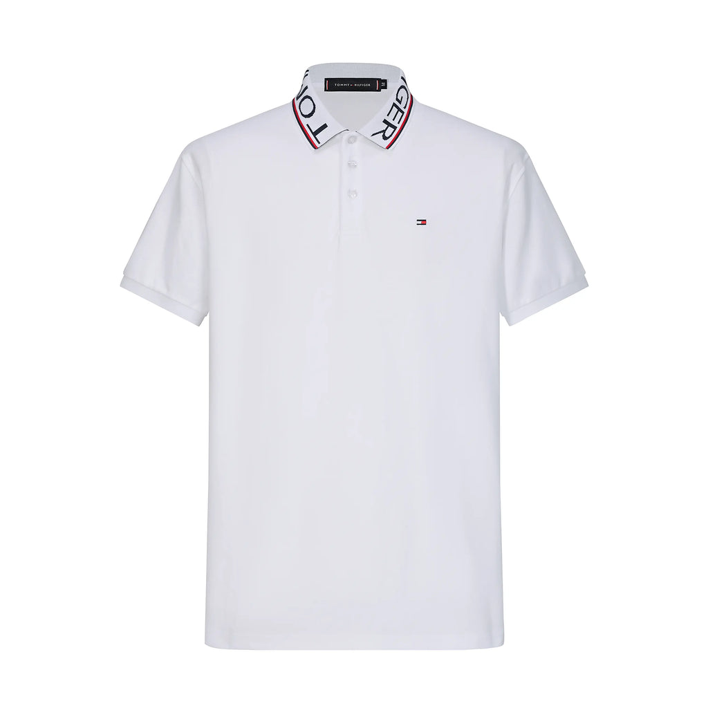 Camiseta TM008# Tipo Polo Blanca Para Hombre