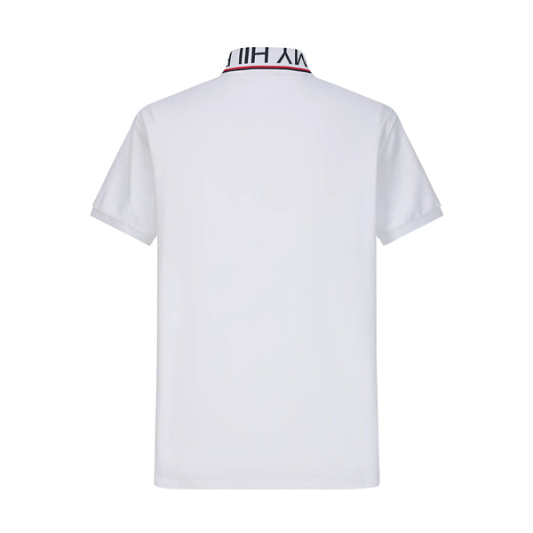 Camiseta TM008# Tipo Polo Blanca Para Hombre