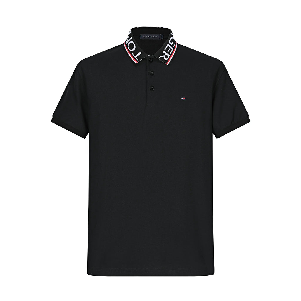 Camiseta TM008# Tipo Polo Negra Para Hombre