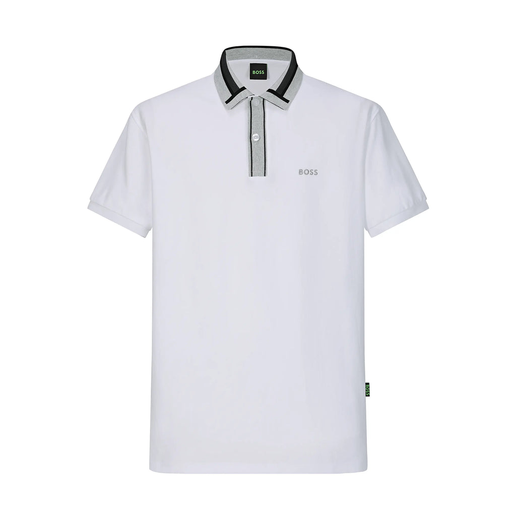 Camiseta Bo205 Tipo Polo Blanco Para Hombre