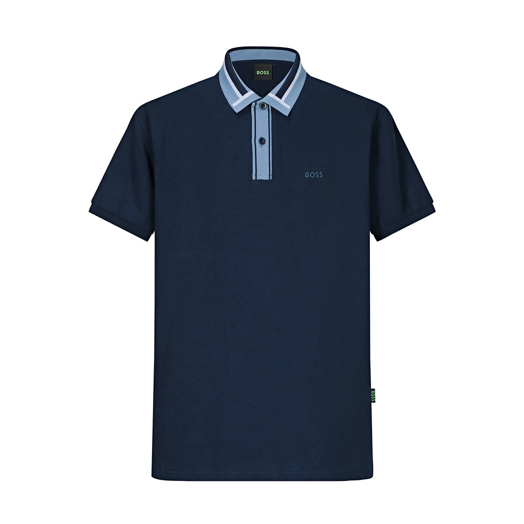 Camiseta Bo205 Tipo Polo Azul Oscuro Para Hombre