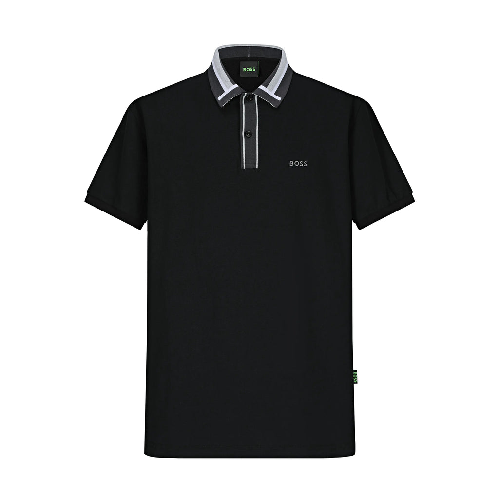 Camiseta Bo205 Tipo Polo Negro Para Hombre