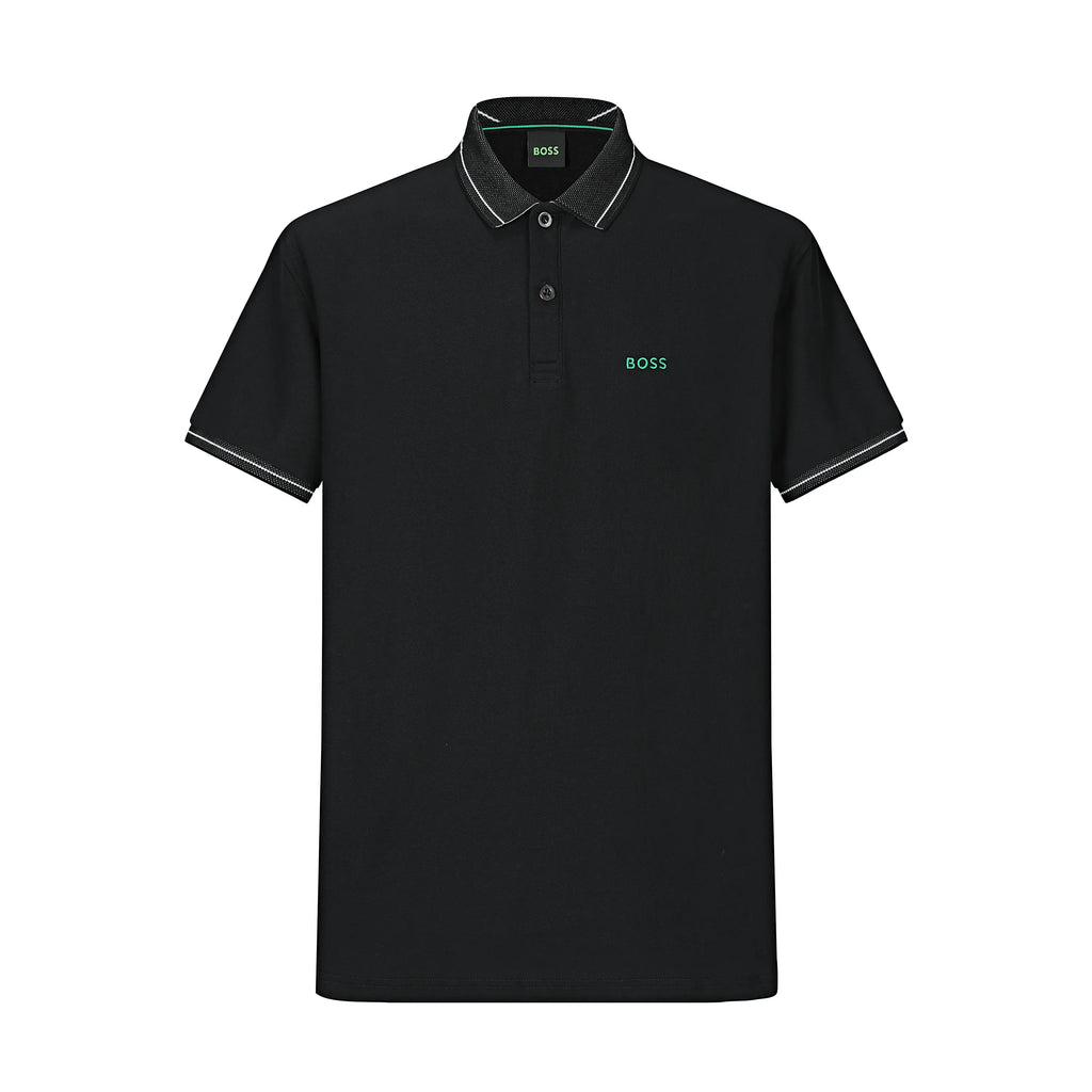 Camiseta Bo215 Tipo Polo Negro Para Hombre