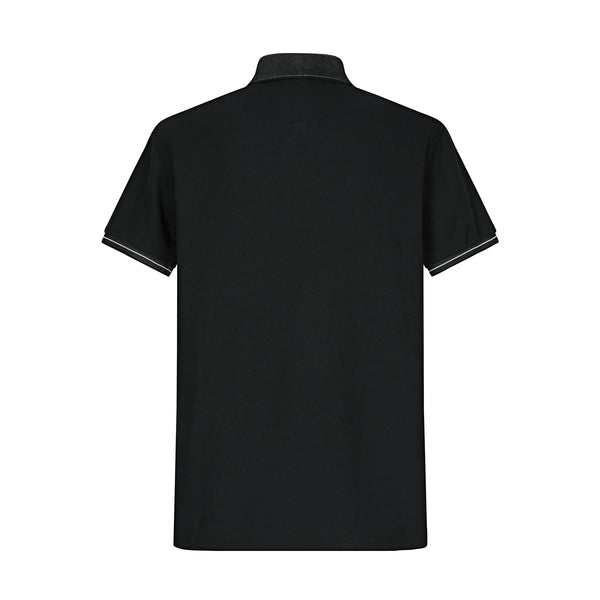 Camiseta Bo215 Tipo Polo Negro Para Hombre